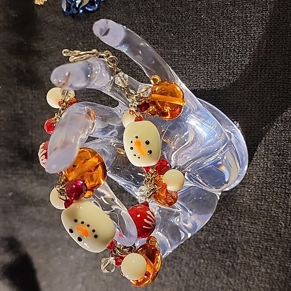 Lampwork Snowman ⛄️ Glass Bead Bracelet - Picture 7 of 7